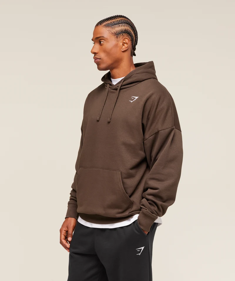 Gymshark Crest Oversized Hoodie - Archive Brown