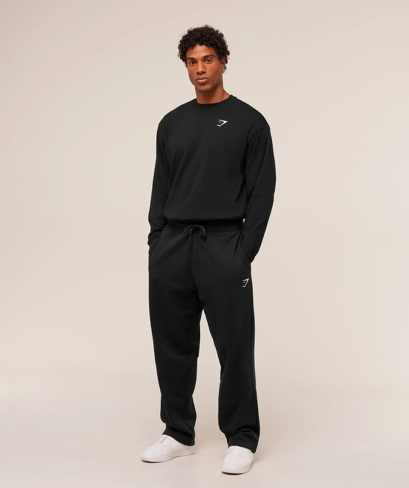 Gymshark Essential Oversized Long Sleeve T-Shirt - Black