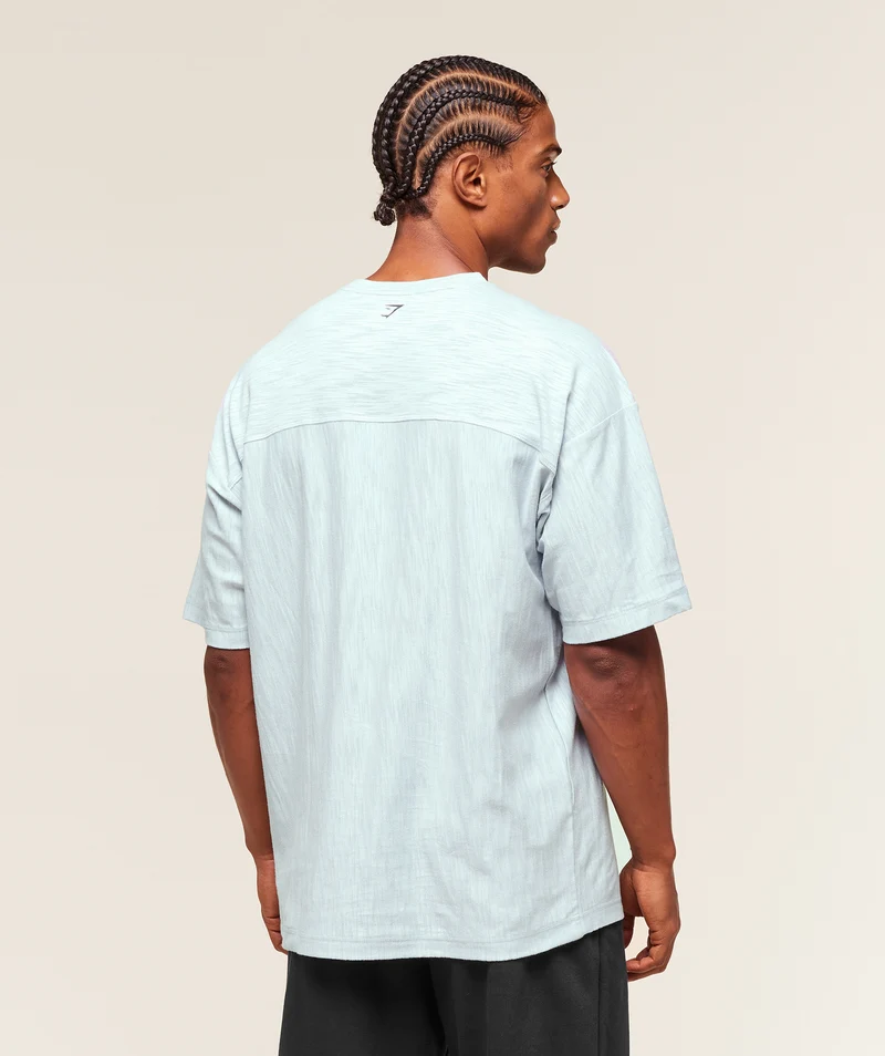Gymshark Lightweight Slub Textured T-Shirt - Smoke Blue