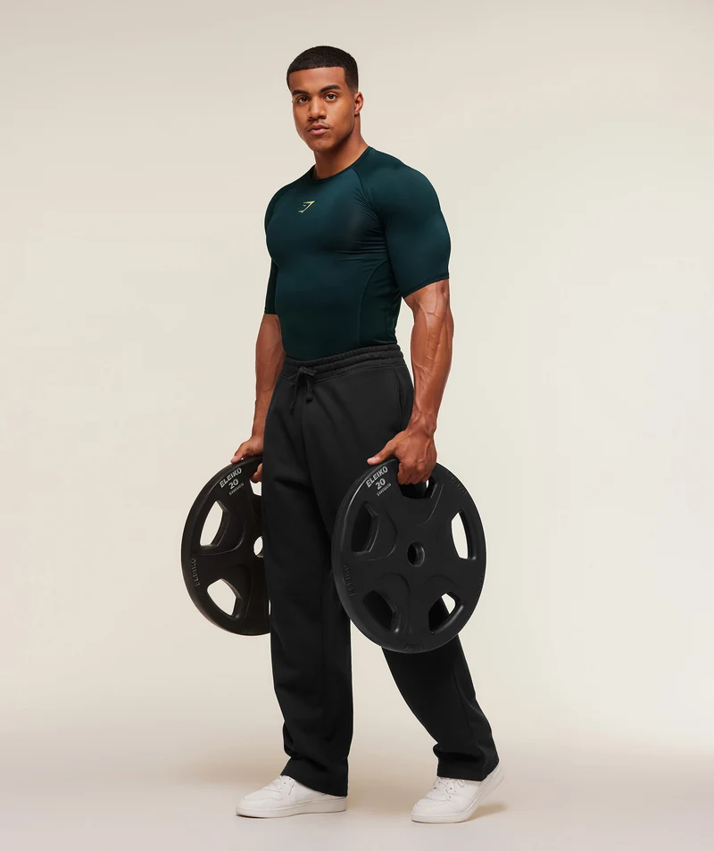 Gymshark Element Baselayer T-Shirt - Deep Petrol Blue/Sorbet Yellow