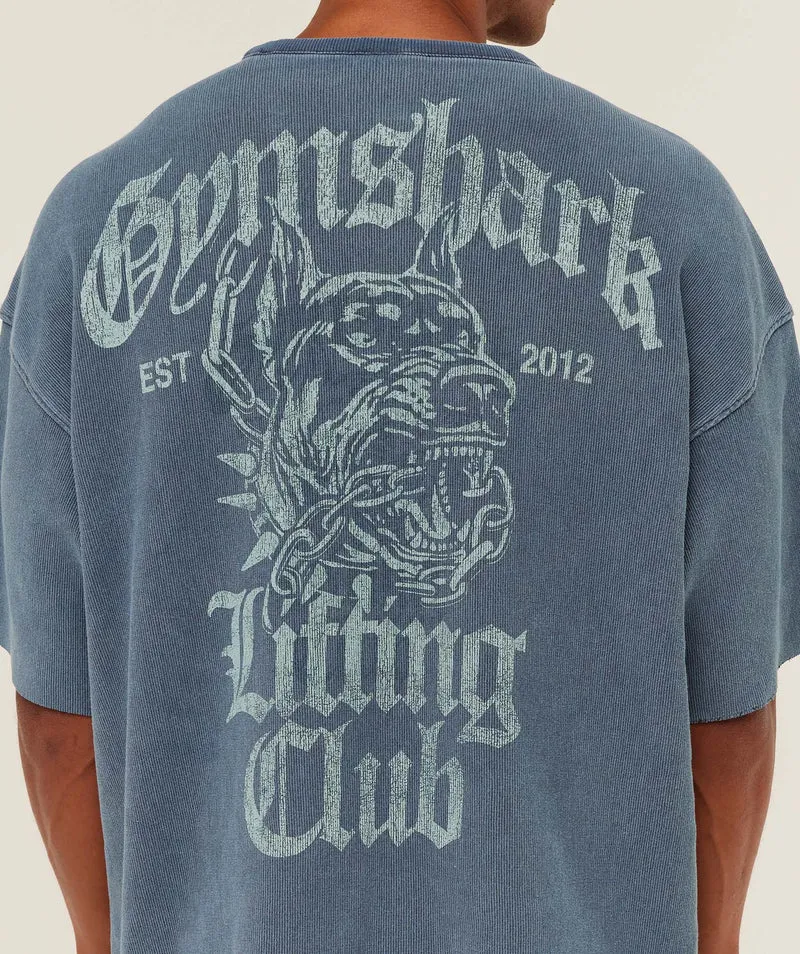 Gymshark Heavyweight Textured Graphic T-Shirt - Heavy Blue