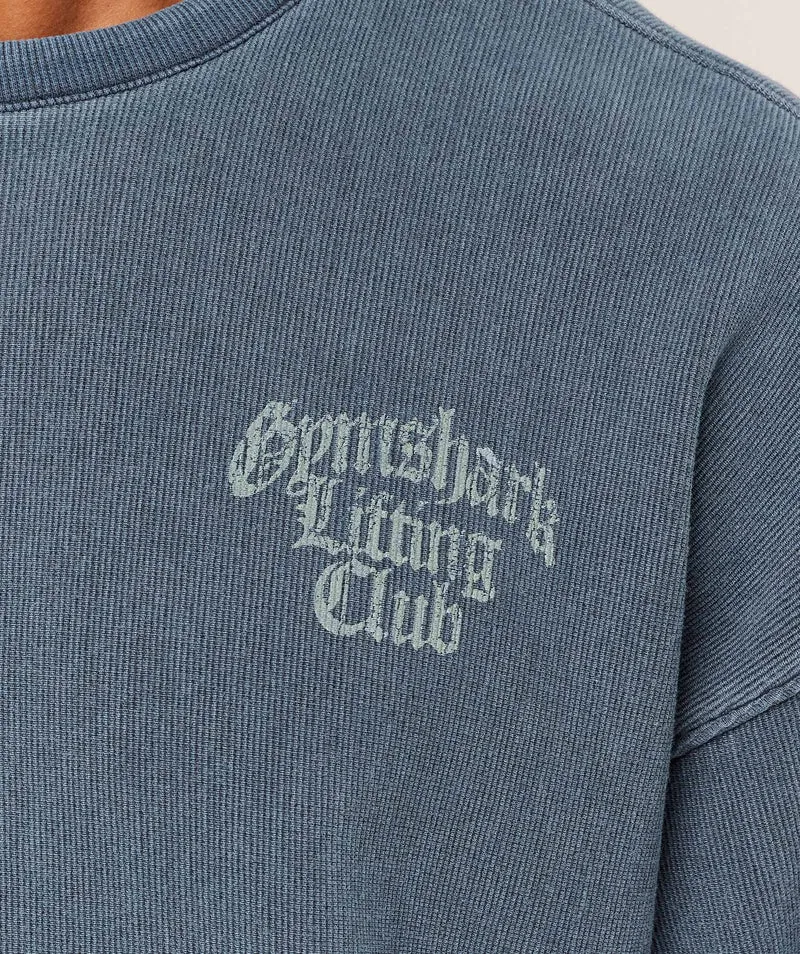 Gymshark Heavyweight Textured Graphic T-Shirt - Heavy Blue