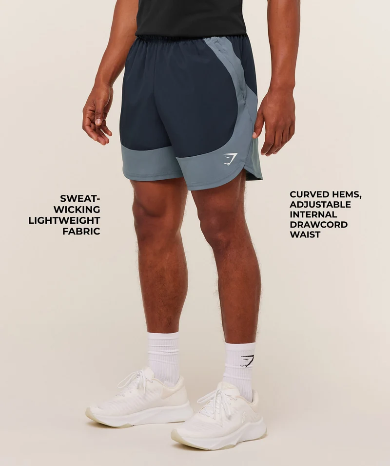 Gymshark Sport 25 Block 7" Shorts - Heavy Blue/Iron Blue