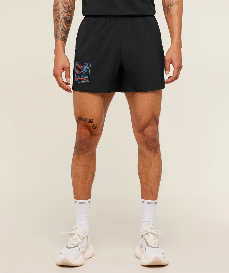 Gymshark Run Club Graphic Short - Black