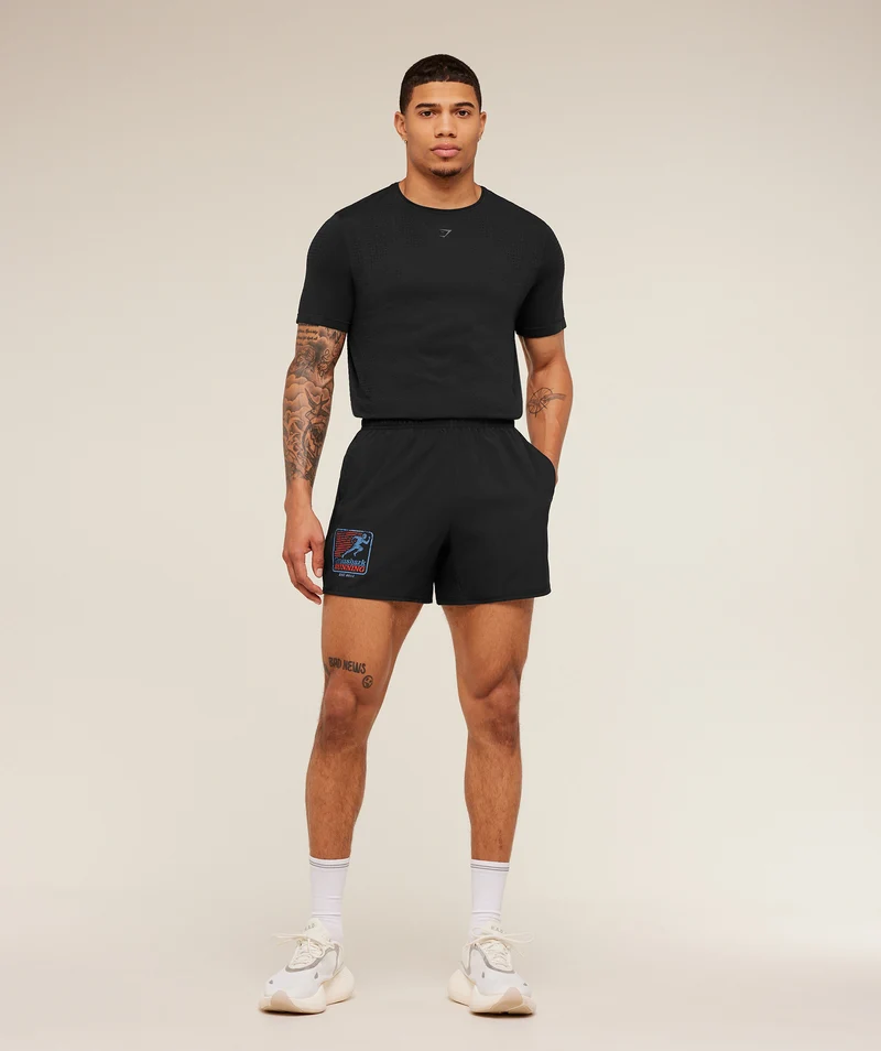 Gymshark Run Club Graphic Short - Black