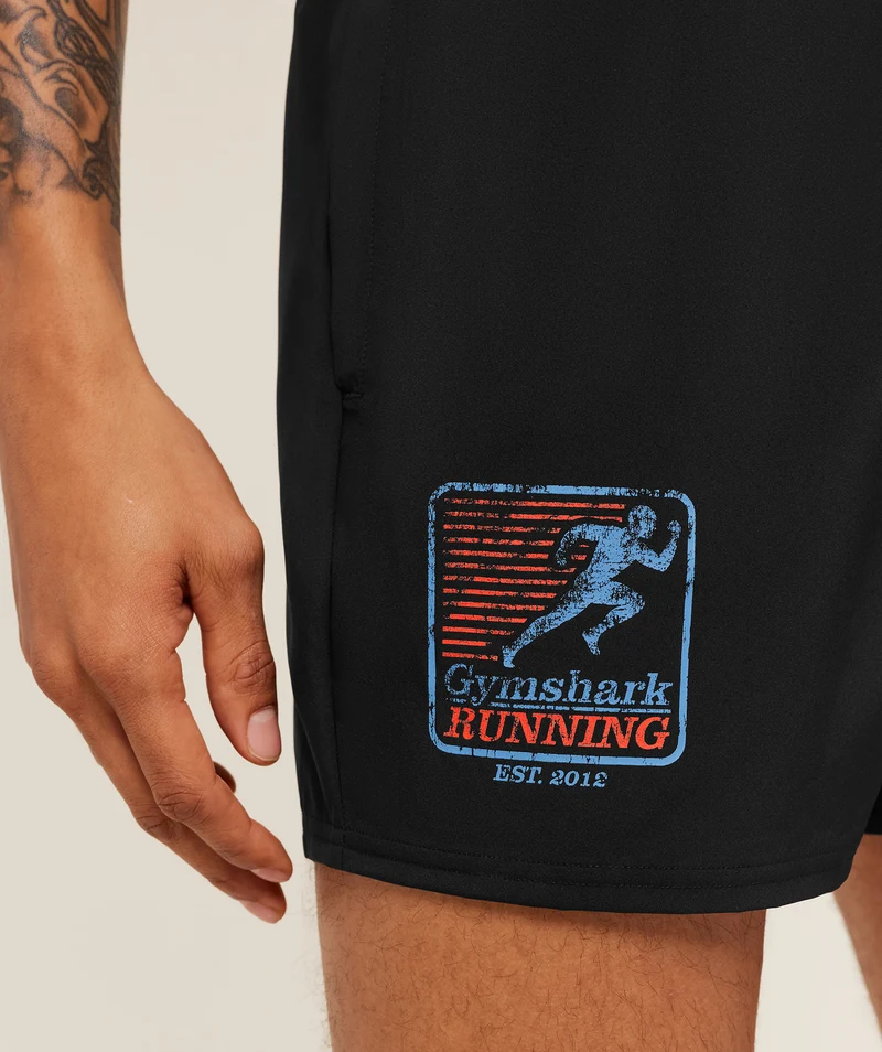 Gymshark Run Club Graphic Short - Black