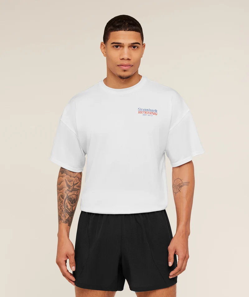 Gymshark Run Club Graphic T-Shirt - White