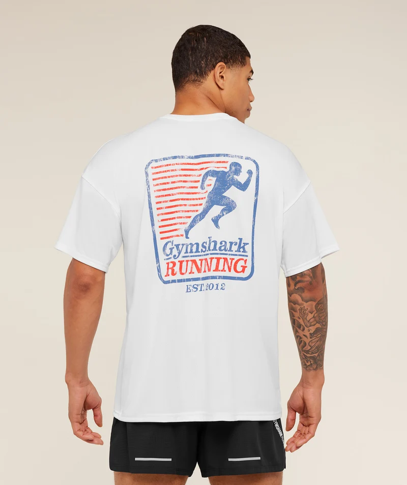 Gymshark Run Club Graphic T-Shirt - White