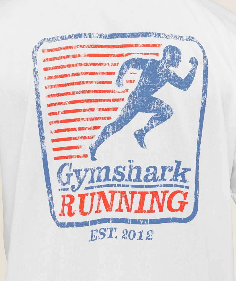 Gymshark Run Club Graphic T-Shirt - White