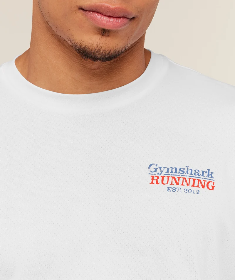 Gymshark Run Club Graphic T-Shirt - White