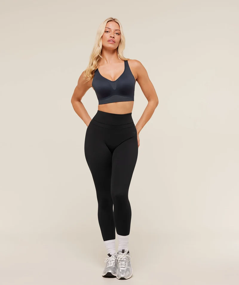 Gymshark High Support V-Neck Sports Bra - Heavy Blue