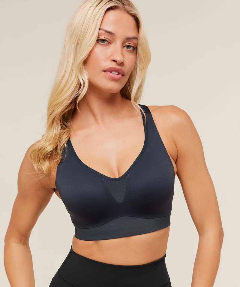 Gymshark High Support V-Neck Sports Bra - Heavy Blue