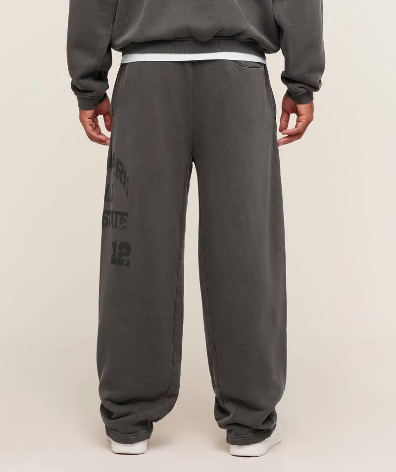 Gymshark Collegiate Washed Zip Up Hoodie - Asphalt Grey