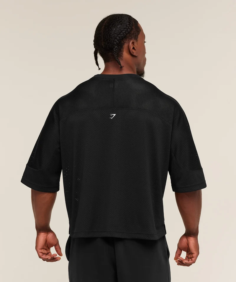 Gymshark Graphic Mesh Oversized T-Shirt - Black