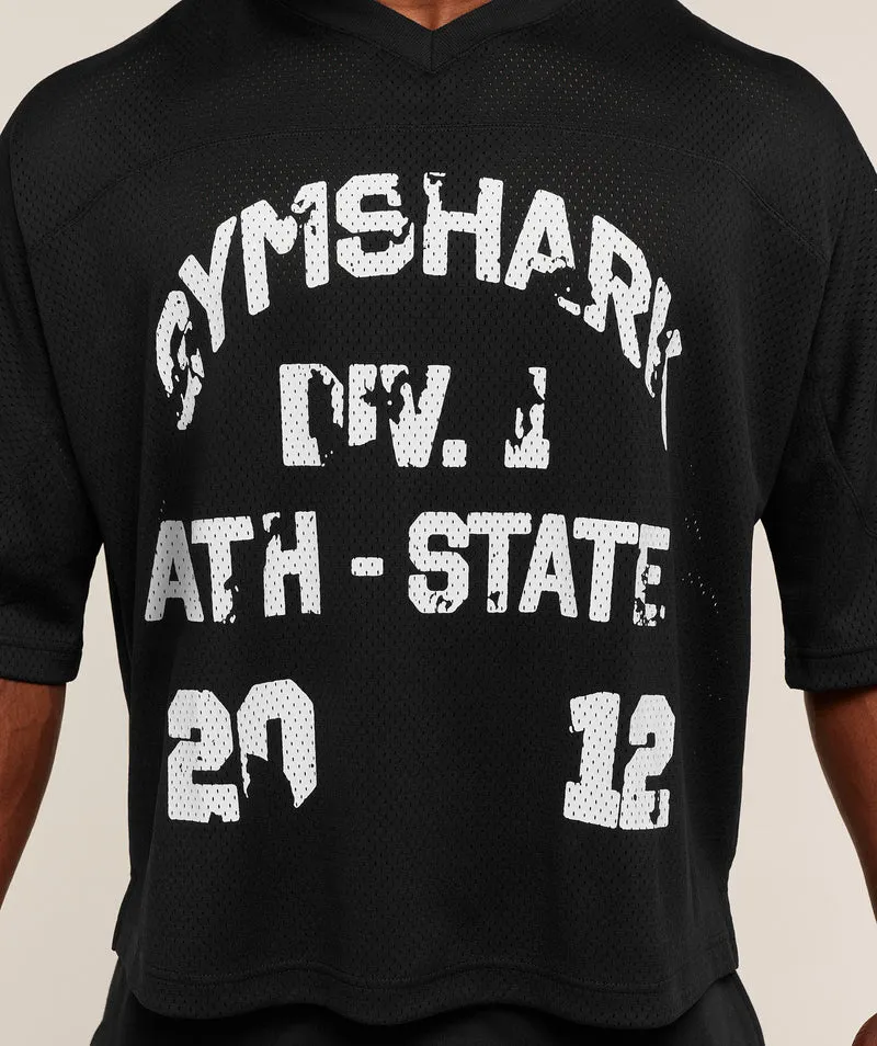 Gymshark Graphic Mesh Oversized T-Shirt - Black