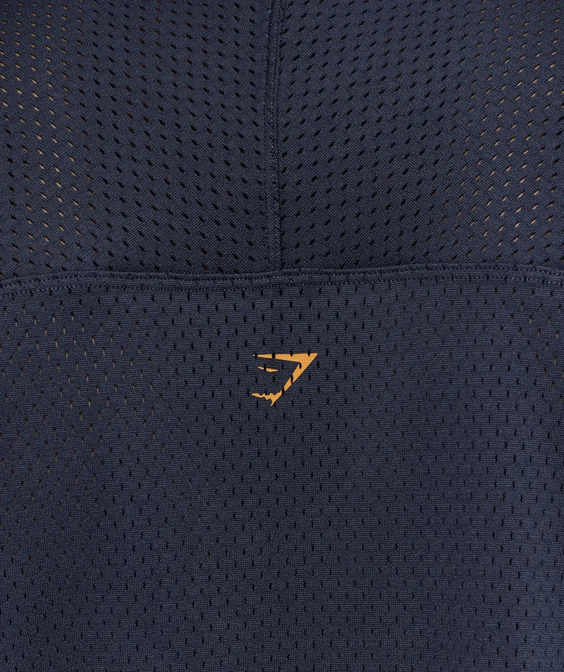 Gymshark Graphic Mesh Oversized T-Shirt - Heavy Blue