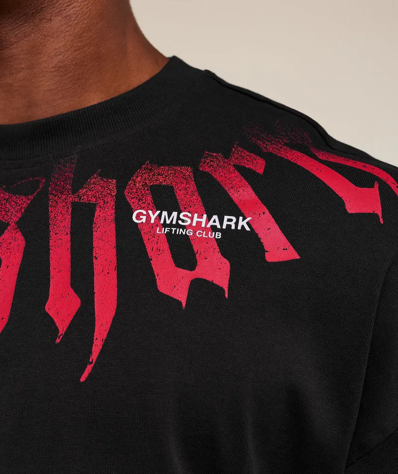 Gymshark Fade Graphic Long Sleeve T-Shirt - Black