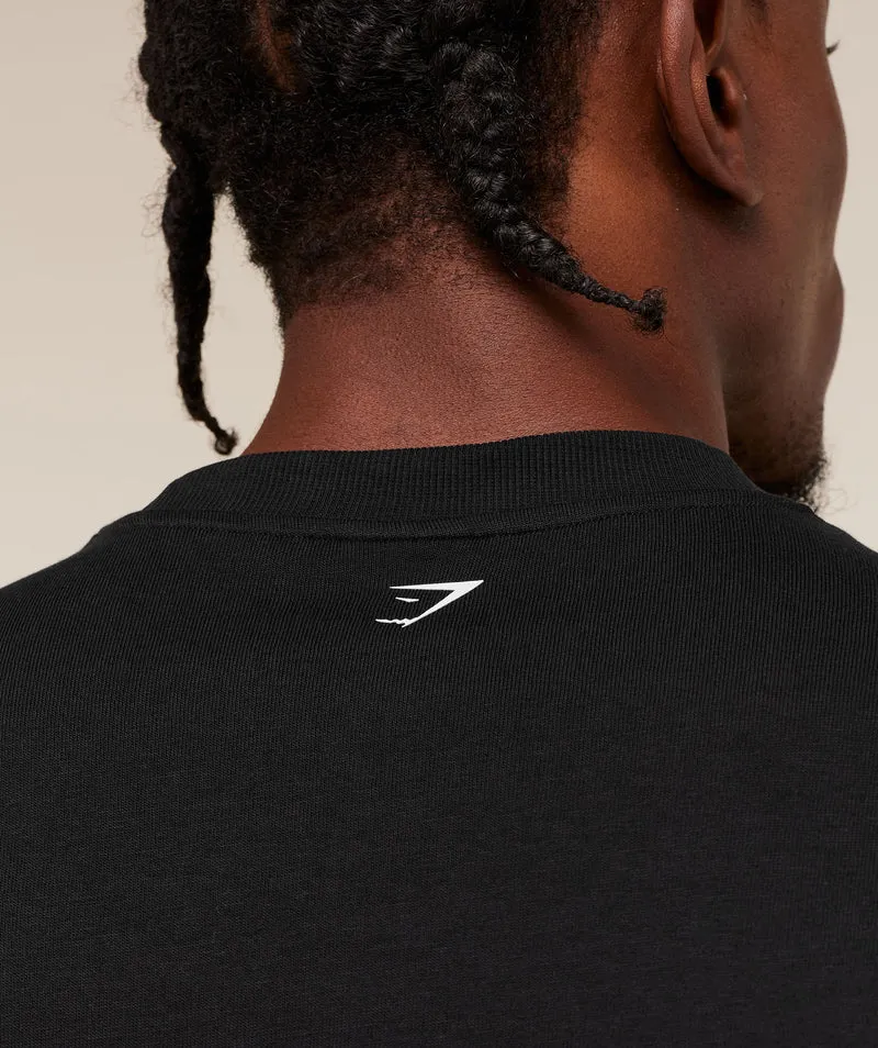 Gymshark Fade Graphic Long Sleeve T-Shirt - Black