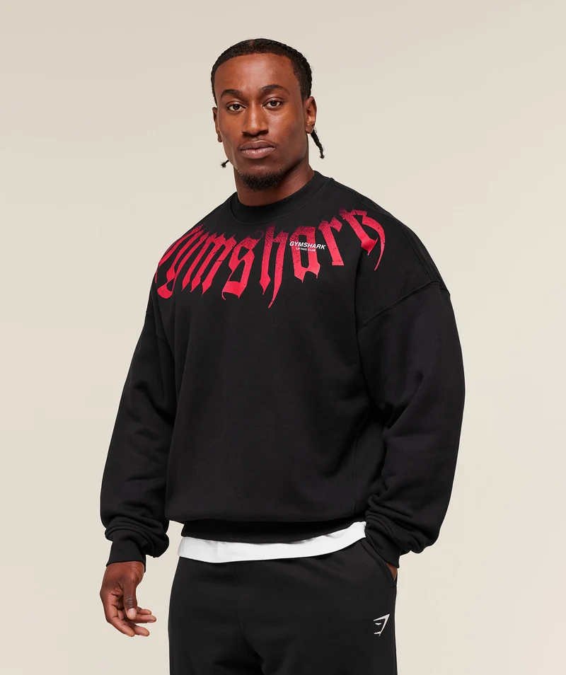 Gymshark Fade Graphic Crew - Black