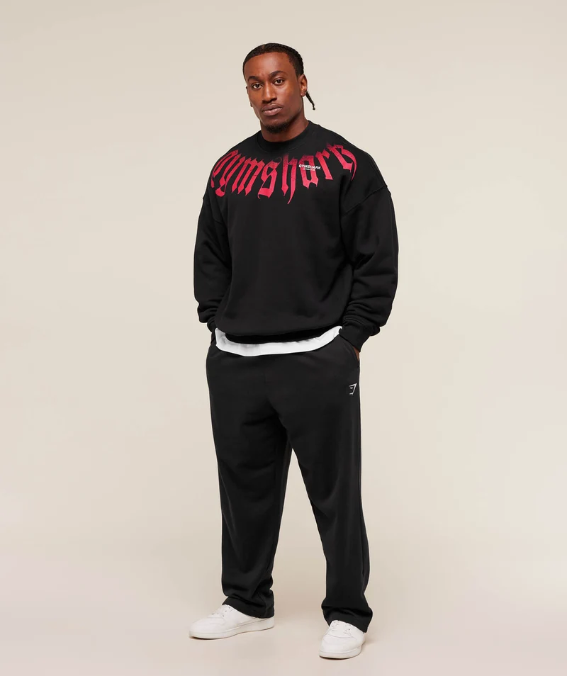 Gymshark Fade Graphic Crew - Black