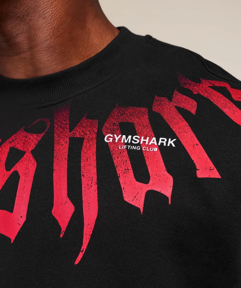 Gymshark Fade Graphic Crew - Black