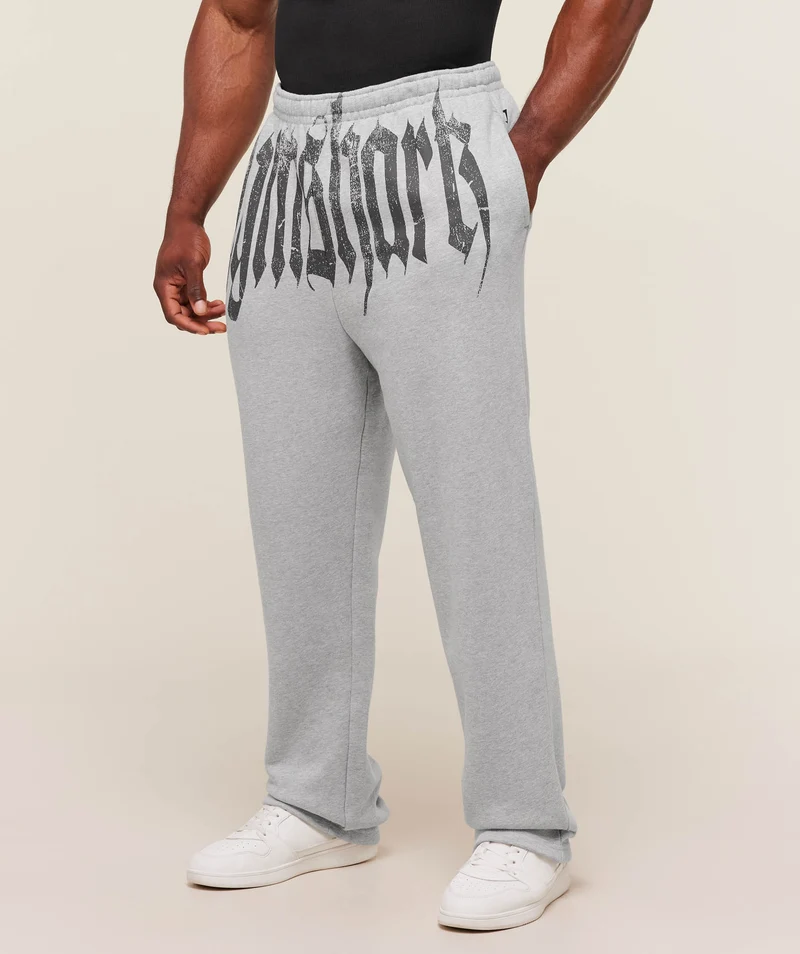 Gymshark Fade Graphic Straight Leg Joggers - Light Grey Core Marl