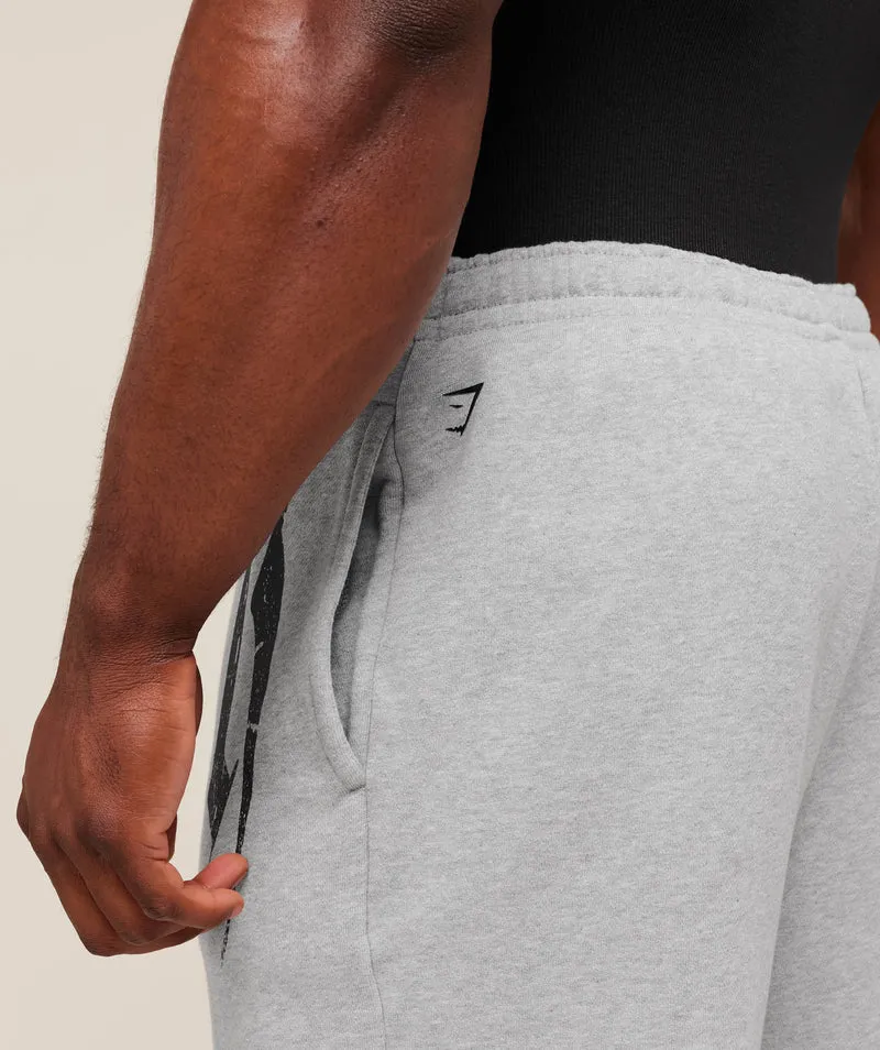Gymshark Fade Graphic Straight Leg Joggers - Light Grey Core Marl