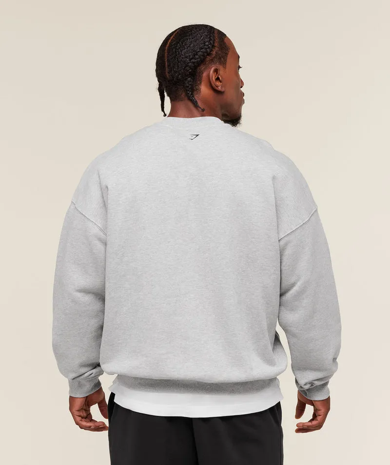 Gymshark Fade Graphic Crew - Light Grey Core Marl