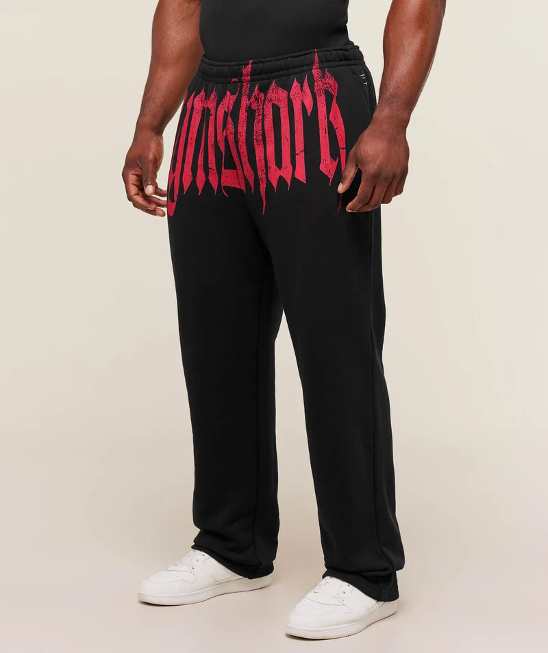 Gymshark Fade Graphic Straight Leg Joggers - Black