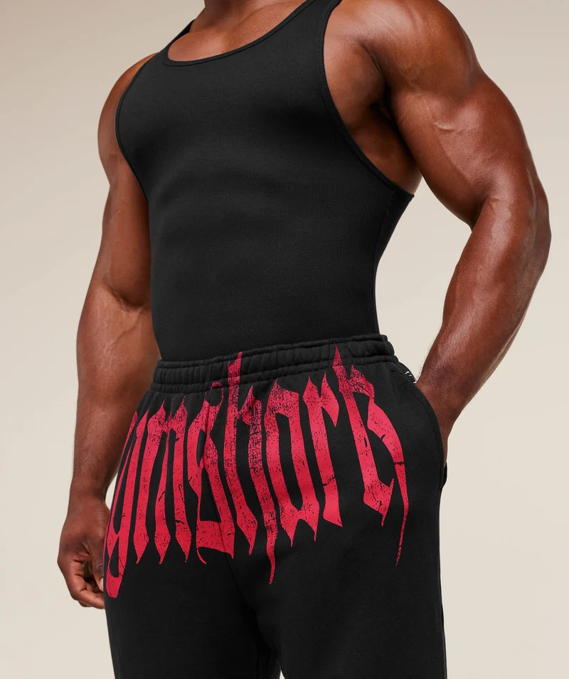 Gymshark Fade Graphic Straight Leg Joggers - Black