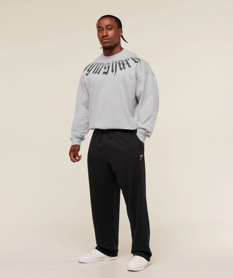 Gymshark Fade Graphic Long Sleeve T-Shirt - Light Grey Core Marl