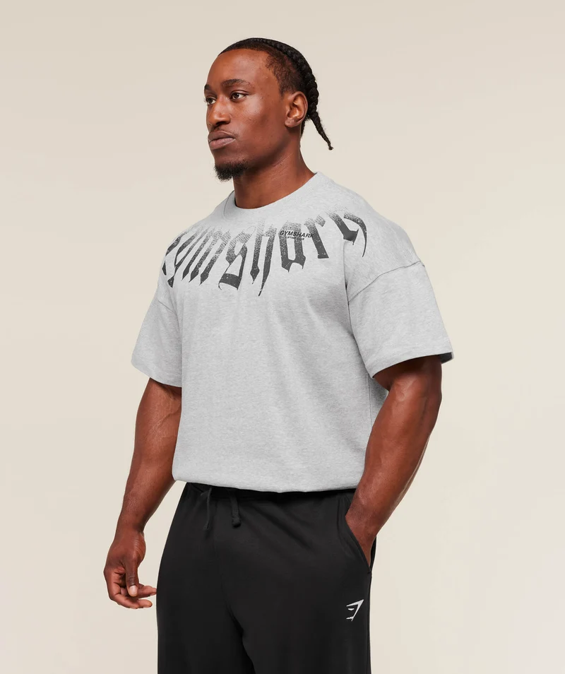 Gymshark Fade Graphic T-Shirt - Light Grey Core Marl
