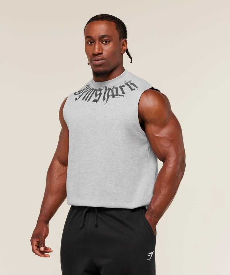 Gymshark Fade Graphic Tank - Light Grey Core Marl
