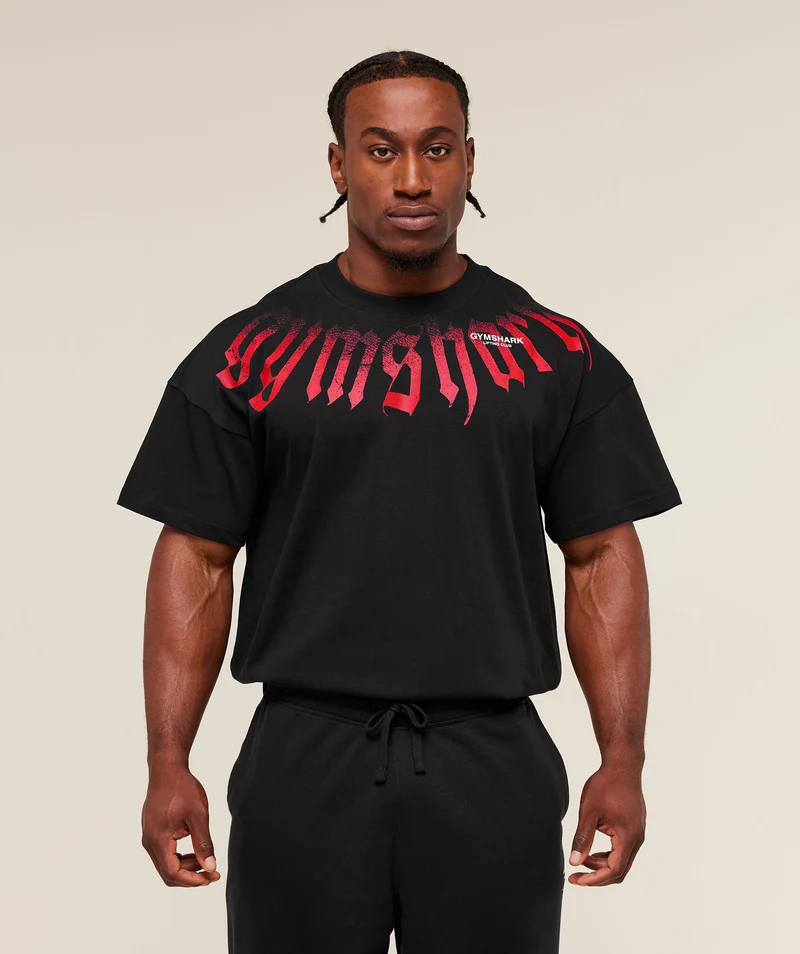 Gymshark Fade Graphic T-Shirt - Black