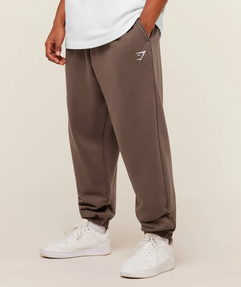 Gymshark Crest Oversized Jogger - Soft Brown