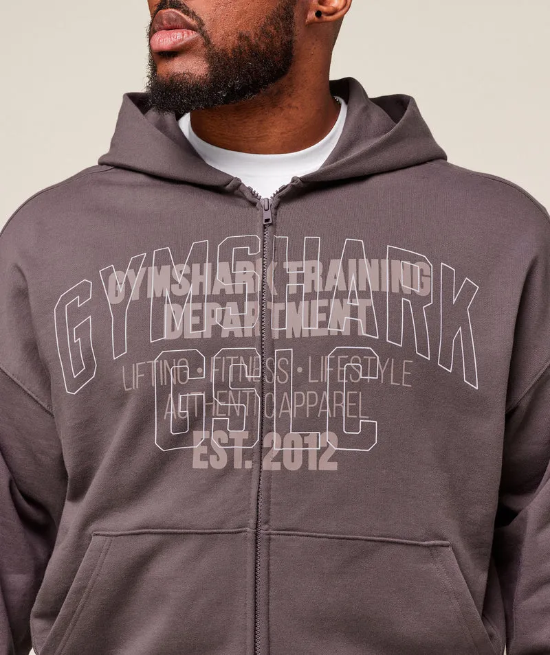Gymshark Authentic Apparel Zip Up Hoodie - Brushed Purple