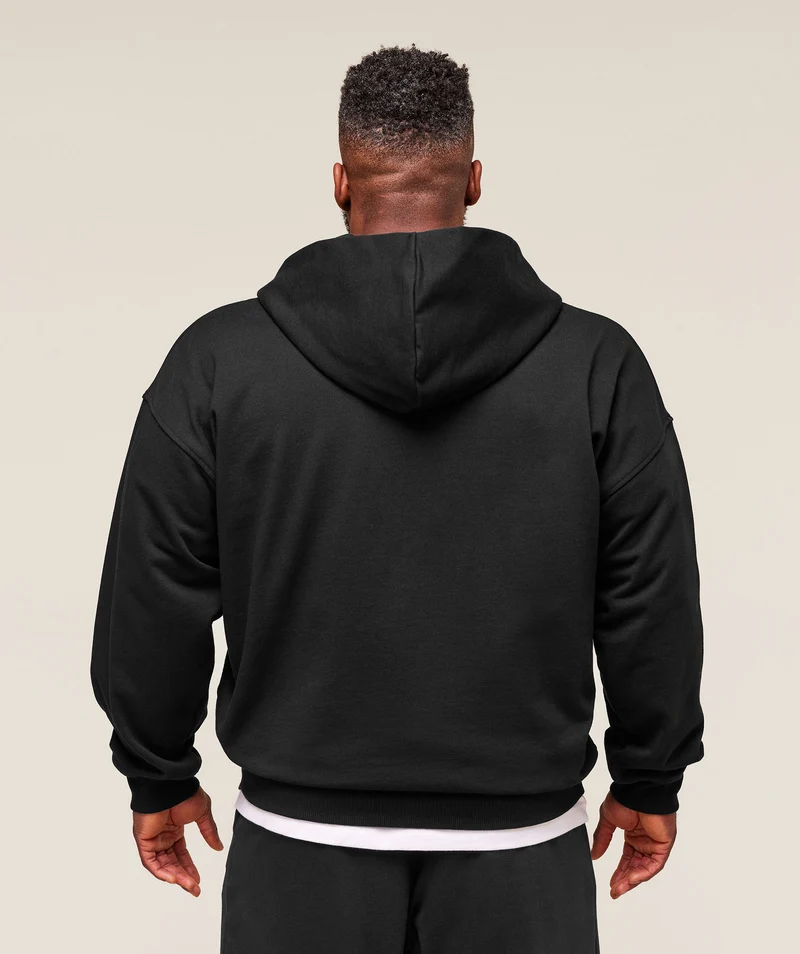 Gymshark Collegiate Script Zip Up Hoodie - Black