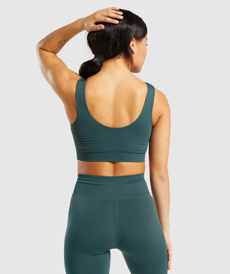 Gymshark Breeze Lightweight Seamless Sports Bra - Dark Green