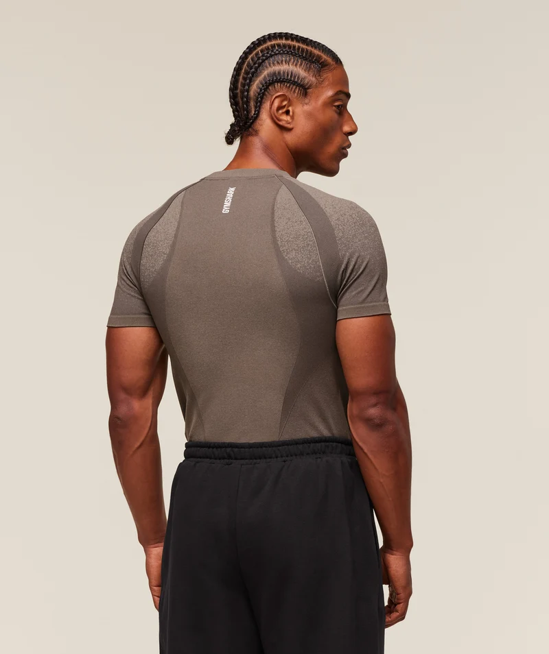 Gymshark Shadow Seamless T Shirt - Camo Brown