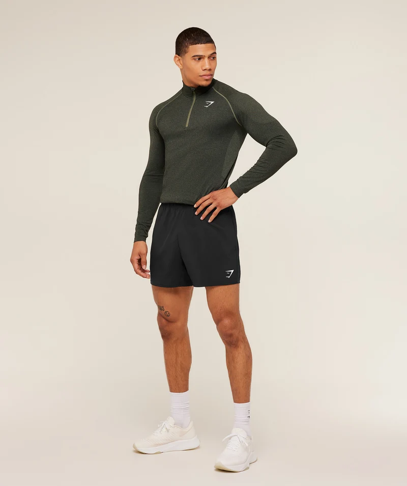 Gymshark Vital Seamless 1/4 Zip - Core Olive/Black