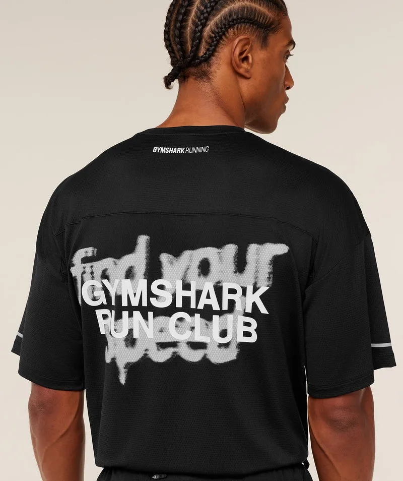 Gymshark Running Graphic T-Shirt - Black