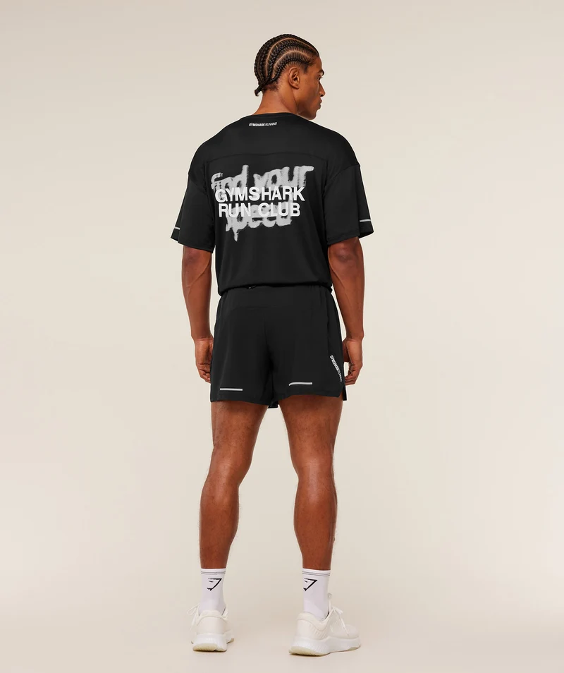 Gymshark Running Graphic T-Shirt - Black