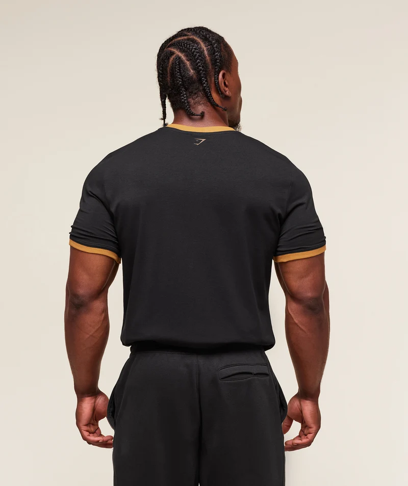 Gymshark XXL Strength Dept Ringer T-Shirt - Black