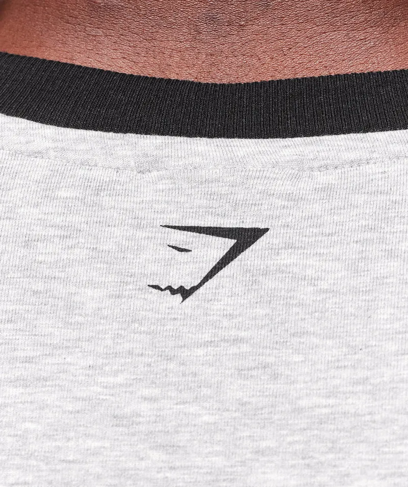 Gymshark XXL Strength Dept Ringer T-Shirt - Light Grey Core Marl