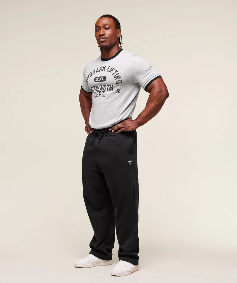 Gymshark XXL Strength Dept Ringer T-Shirt - Light Grey Core Marl