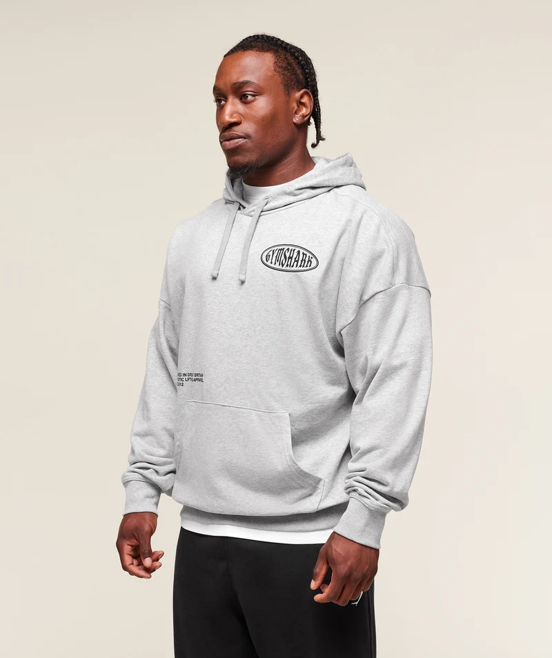 Gymshark Authentic Lifting Apparel Hoodie - Light Grey Core Marl