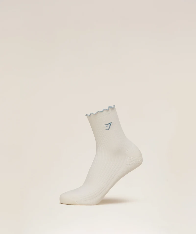 Gymshark Midi Frill Socks 3pk - Bench Blue/Worn Blue/Compound Blue