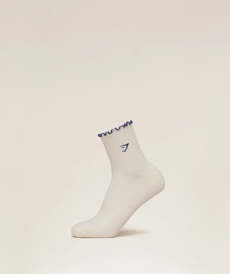 Gymshark Midi Frill Socks 3pk - Bench Blue/Worn Blue/Compound Blue