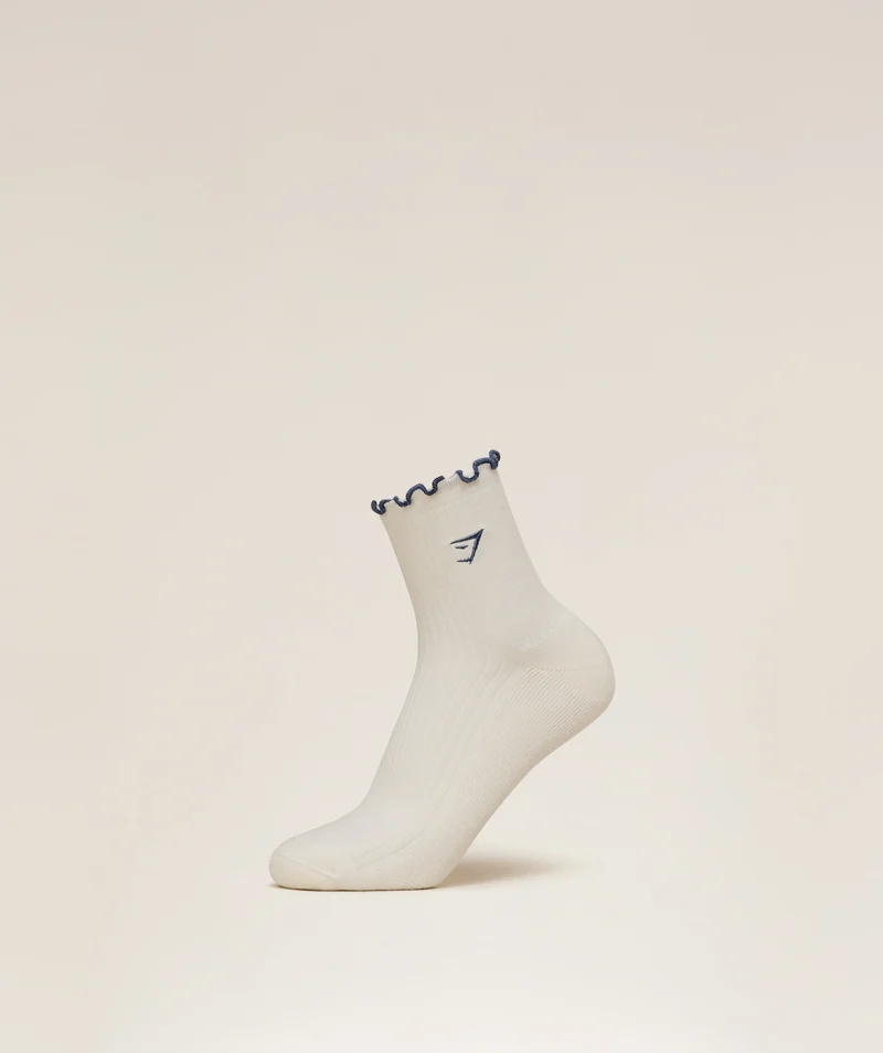 Gymshark Midi Frill Socks 3pk - Bench Blue/Worn Blue/Compound Blue