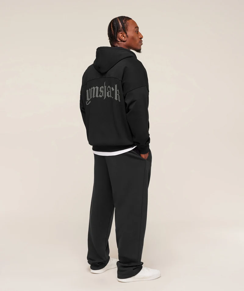 Gymshark Olde English Zip Up Hoodie - Black